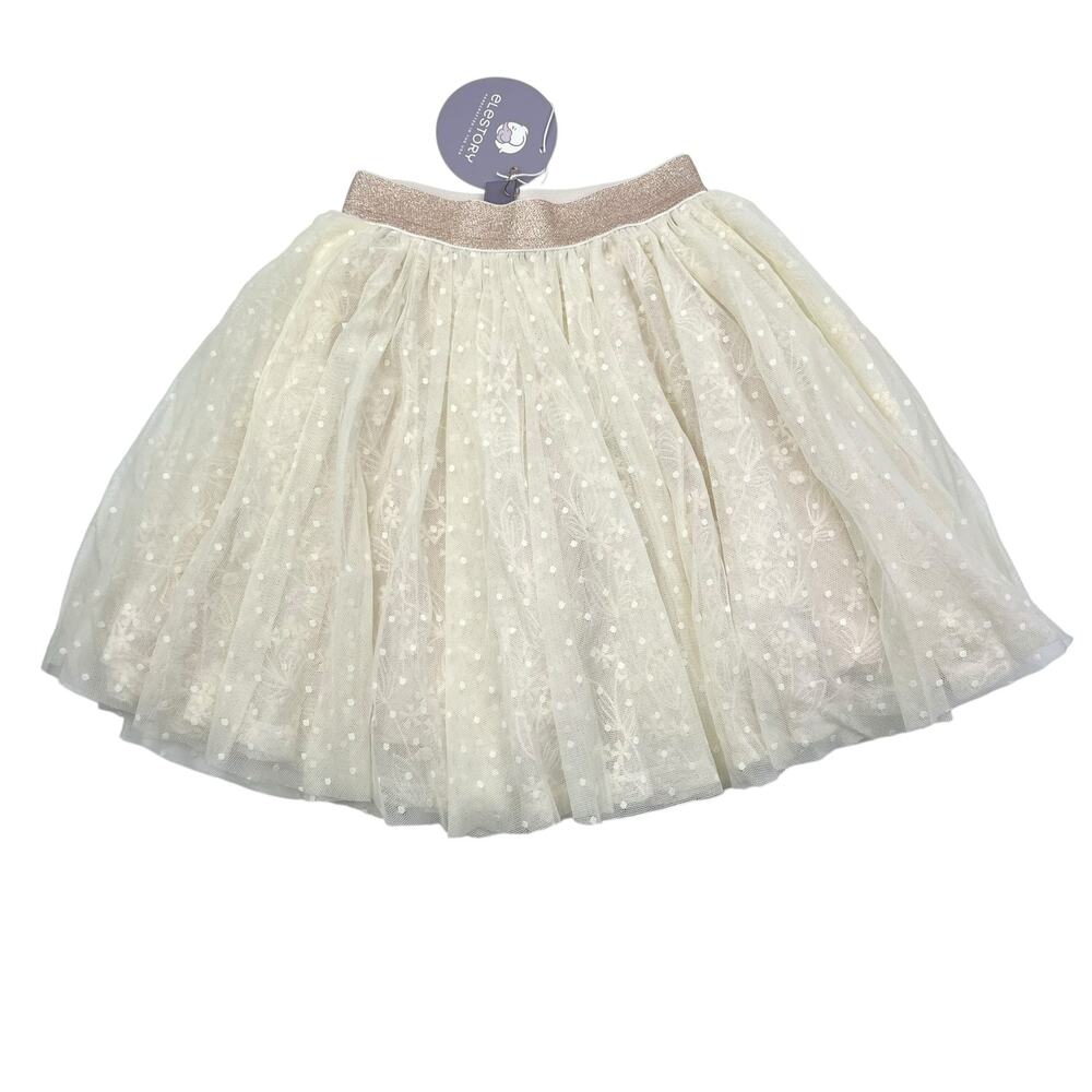 NWT Elestory Cream Layered Tulle Skirt